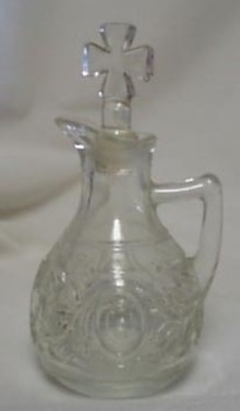 Wonderful pressed glass cruet set, OLD