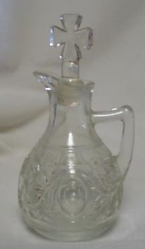 Wonderful pressed glass cruet set, OLD