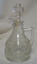 Wonderful pressed glass cruet set, OLD