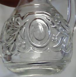 Wonderful pressed glass cruet set, OLD