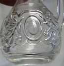 Wonderful pressed glass cruet set, OLD