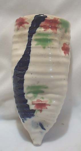 Coiled Art Pottery Wall Pocket OLD
