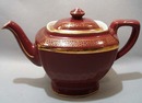 Hall Maroon & Gold Teapot