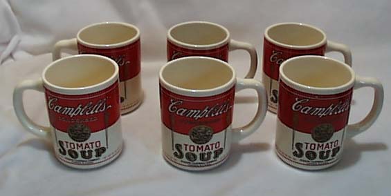 Campbells Tomato Soup Mugs 1950 Era