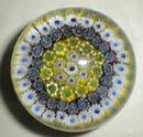 Paperweight, cane has 84 on inside yellow ring of flow