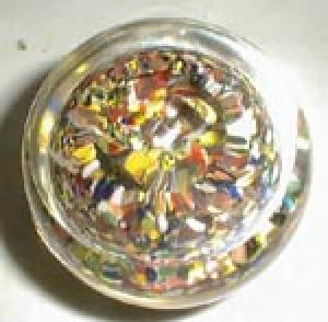 Paperweight, cane has 84 on inside yellow ring of flow