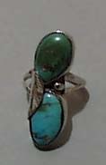 Double Turquoise & Sterling Ring