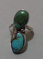 Double Turquoise & Sterling Ring