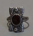 Sterling Silver Hand crafted Ring with Opal