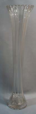Tall Fluted Crystal Vase Late 1800's - 1900's