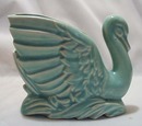 Graceful Pottery Swan Matt Blue/green Finish
