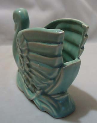 Graceful Pottery Swan Matt Blue/green Finish