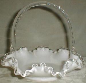 Fenton Silver Crest Handled Basket