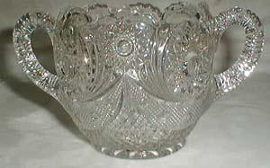 Crystal Open Sugar bowl with a great pattern