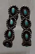 Faux Turquoise Hoop Earrings