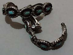 Faux Turquoise Hoop Earrings