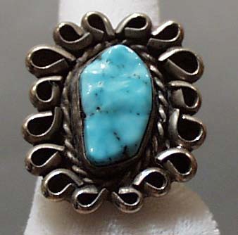 Large Turquoise & Silver Ring