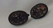 Glass Paper Weight Sterling Earrings