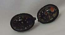 Glass Paper Weight Sterling Earrings