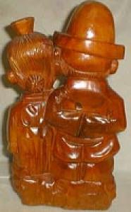 Wooden Figurine Oriental style,leather bottom