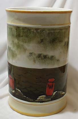 LARGE Italian Vase Sea Ships & Rough Seas