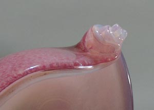 Venetian Cluthra type bowl fantastic, pink / white/ bubbled