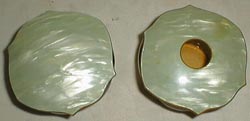 Cambridge amber dresser pair bowls with lids