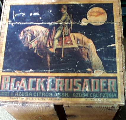 Sunkist Bla Crusader box & label Azusa Citrus