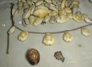 WW 2 Puca beads in leather pouch