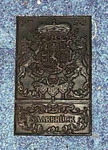 Saarbruck metal plaque, appears to be
