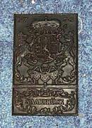 Saarbruck metal plaque, appears to be