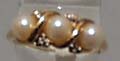 Faux Pearl Ring Gold tone Size 8