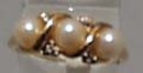 Faux Pearl Ring Gold tone Size 8
