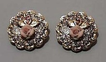 Gold Tone Mesh Crystal Earrings