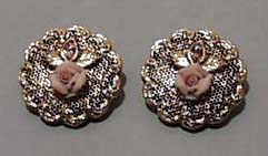 Gold Tone Mesh Crystal Earrings