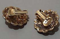 Gold Tone Mesh Crystal Earrings