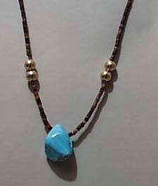 Turquoise & Brown Beads Necklace