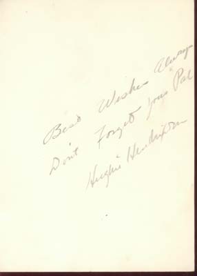 Photo & Autograph Hughie Hendrixson
