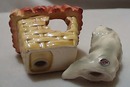Persian White Kitty In Yellow Basket S & P