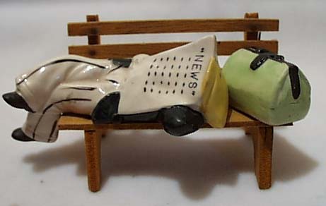 Man Sleeps On Park Bench Salt & Pepper Set
