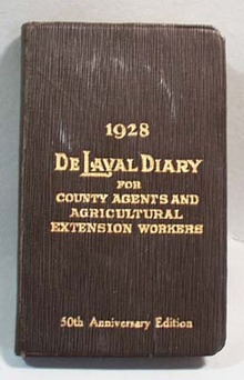 1928 DeLaval Diary for County Agents
