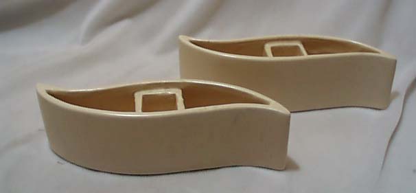 50's S Ivory Curved Candle Holder Set