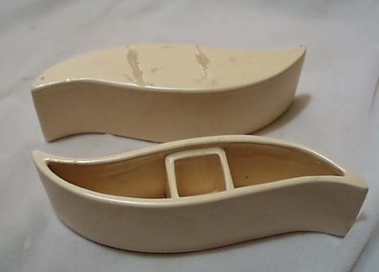 50's S Ivory Curved Candle Holder Set