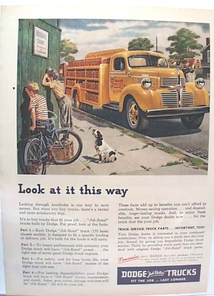 RARE Pepsi Ad Dodge Truck 1947