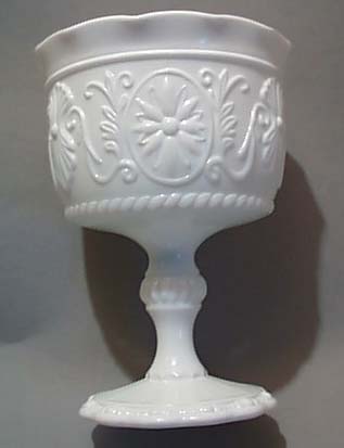 Sandwich Glass Compote In Milk Glass