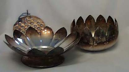 Silver plated flower frog by Leonard