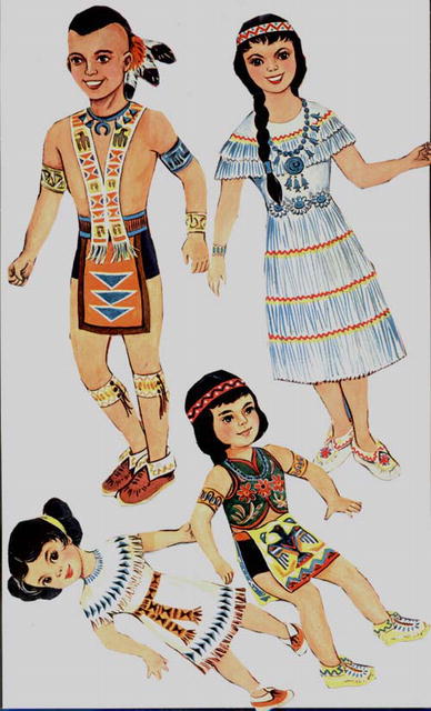 Hopi Indian paper dolls & clothes