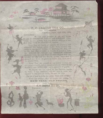 F F Jaques Tea Co paper 1899, stationary