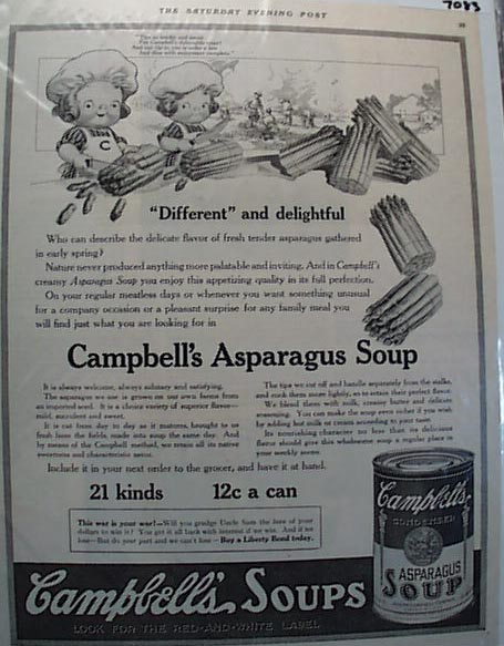1918 Campbells Soup Asparagus Ad
