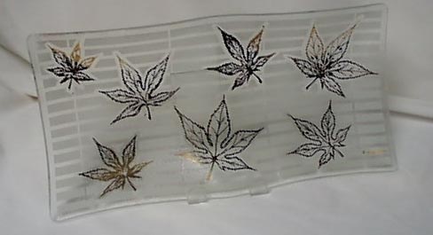 Pair of FRED PRESS pressed glass trays